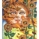 Mexican Talavera Mural Sol Floral